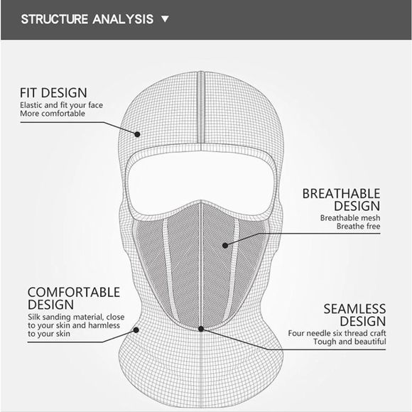 Winter Thermal Balaclava Windproof Ski Motorcycle Hood Cold Weather Face Mask - Picture 5 of 5
